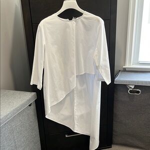 White Long Sleeve elegant asymmetrical top